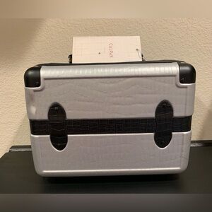 CALPAK TRNK Croc-Embossed Vanity Case in Gray and Black with Strap - NWT**